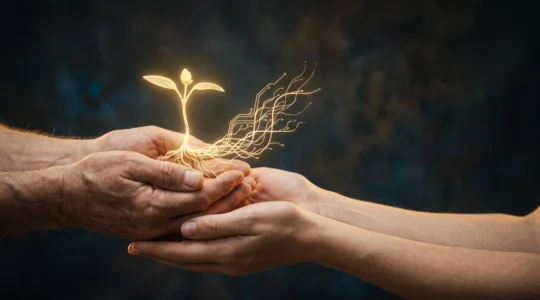 Photographie éditoriale symbolisant la transformation d'un enjeu sociétal en modèle économique durable